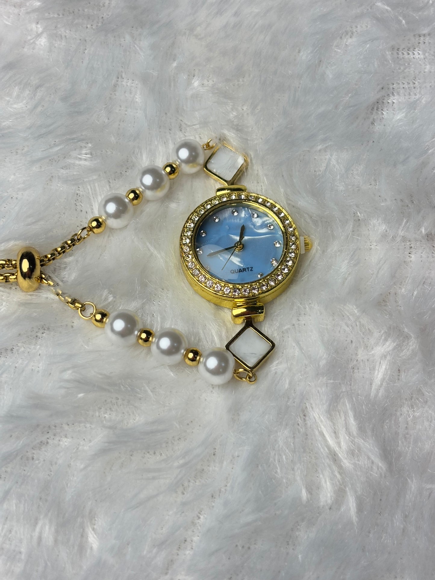 Square MOP with pearl Adjustment watch - Quartz