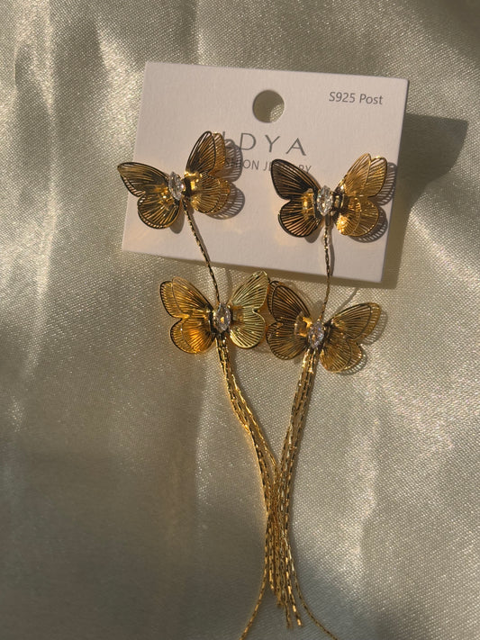 Butterfly hanging earring