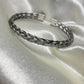 Silver Colour Weave open cuff Bracelet - Men's Kada