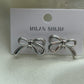 Silver bow earring