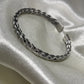 Silver Colour Weave open cuff Bracelet - Men's Kada