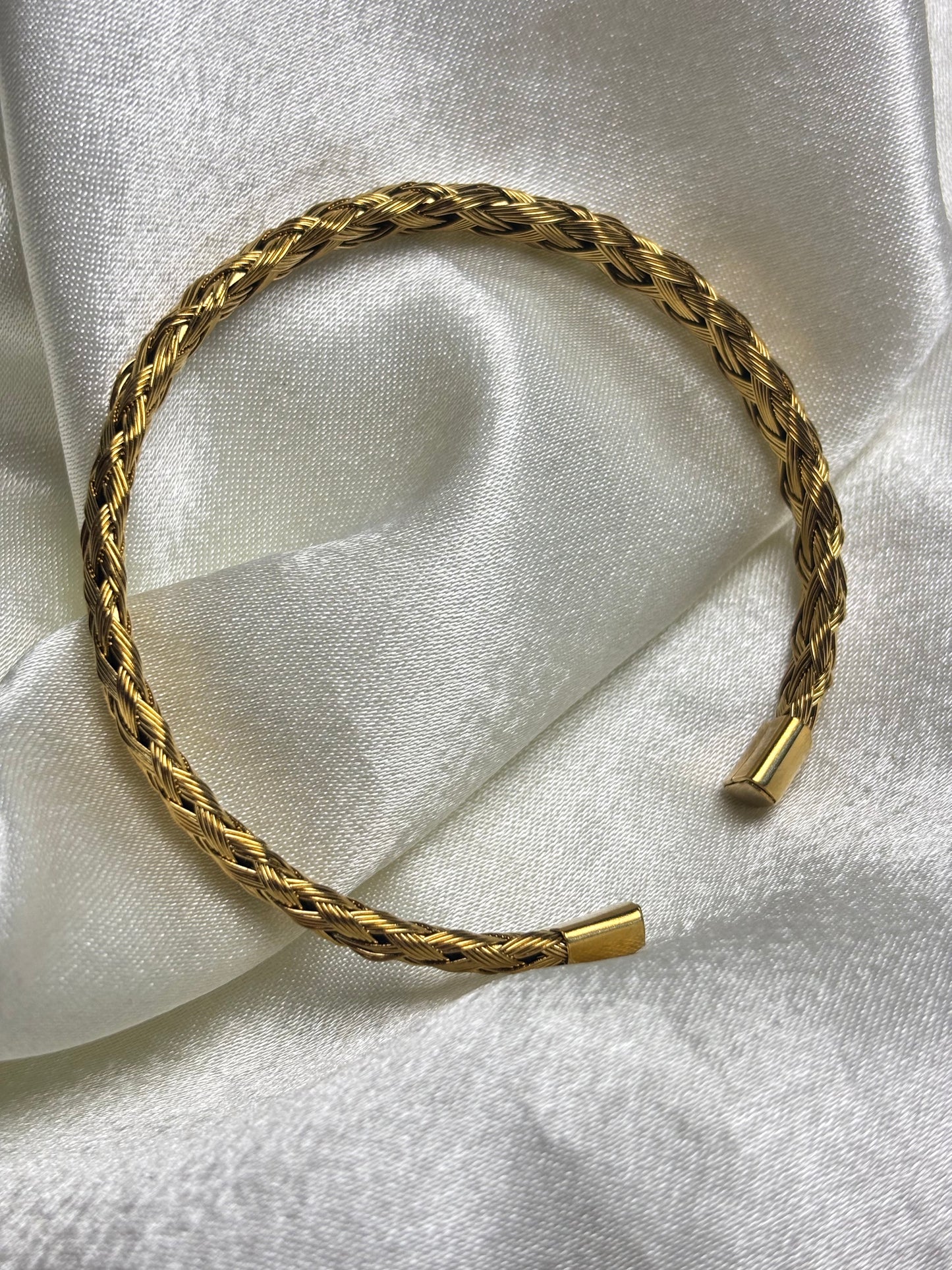 Golden Weave open cuff Bracelet - Men's Kada