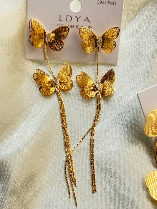 Butterfly hanging earring