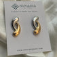 Dual tone drop shape earring