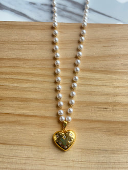 Pearl Necklace With Heart